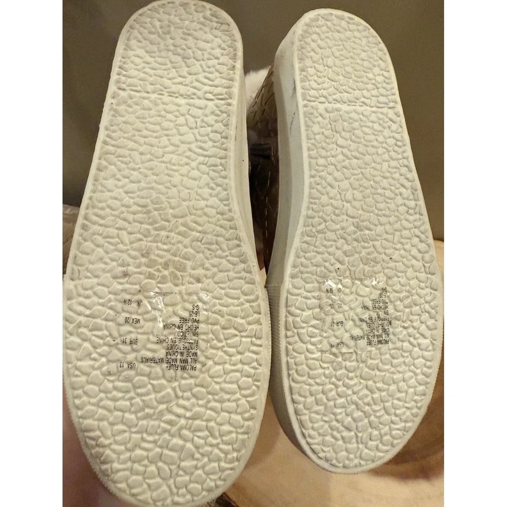 Michael Kors Poloma Fluff Sneaker Gold Boots Logo Monogram Fur Trim Girls‎ Sz-13